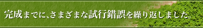 完成までに、さまざまな試行錯誤を繰り返しました。